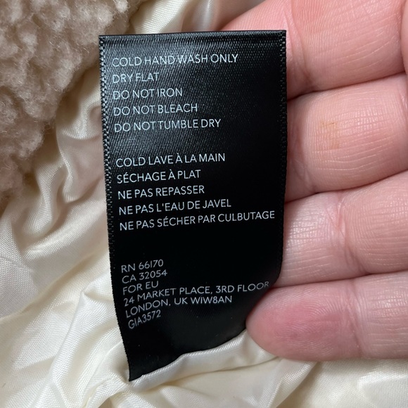 I Am Gia Beige The Pixie Sherpa Slouchy Teddy Jacket Cozy Trendy It Girl sz L - Picture 3 of 11